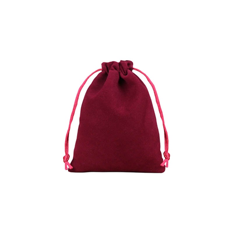 Velvet Drawstring Bags 130x180mm Burgundy - 50/Pack