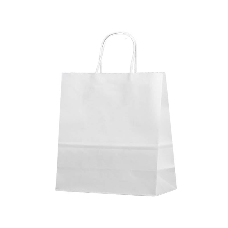 Large Paper Bags Twisted Handles 340x480mm White - 50/Pack