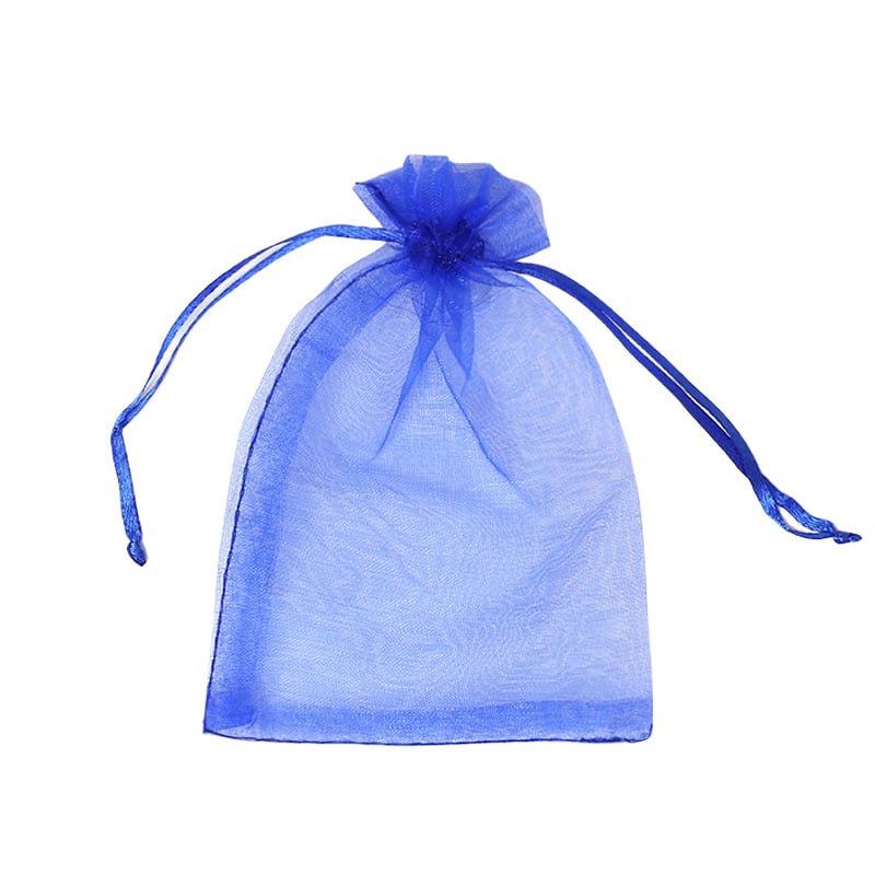 Royal Blue Organza Bags - 100/Pack - dimensions