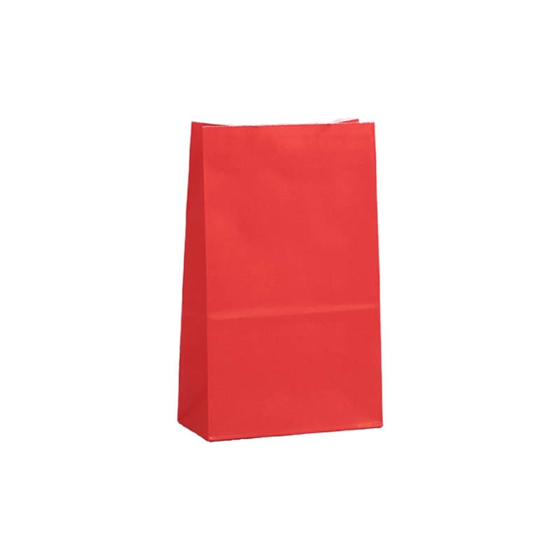 Medium Paper Gift Bags No Handles 130x240mm Red - 100/Pack