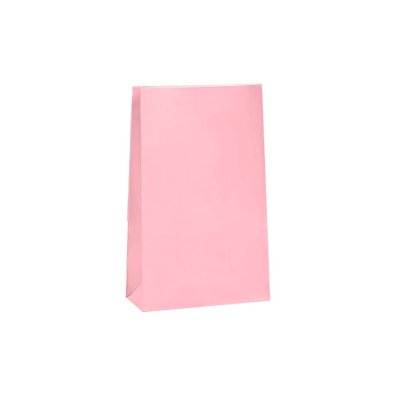 Medium Paper Gift Bags No Handles 130x240mm Pink - 100/Pack - dimensions