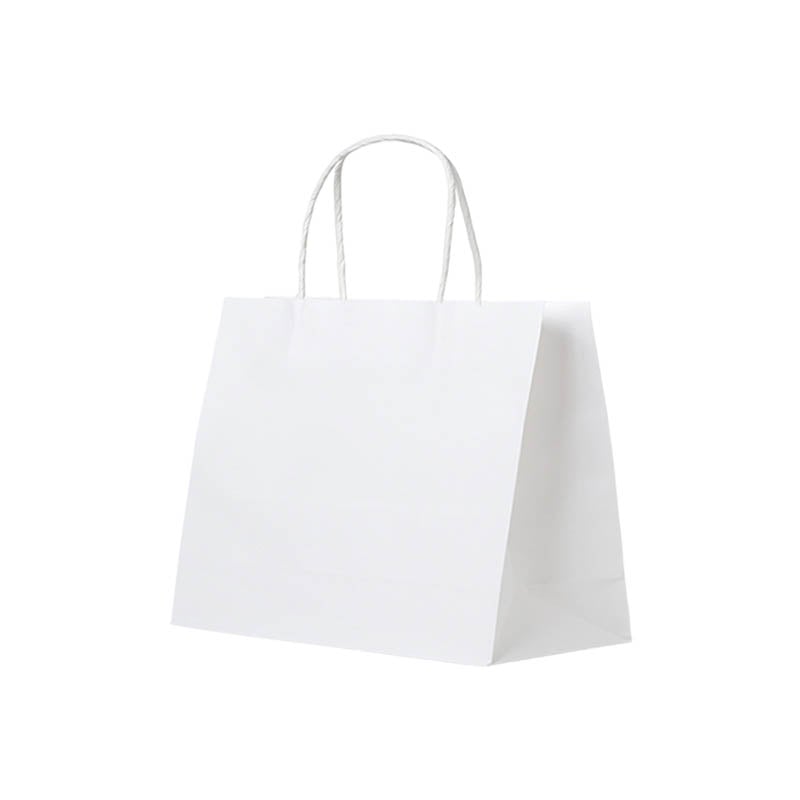 Medium Paper Bags Twisted Handles 305x305mm White - 50/Pack