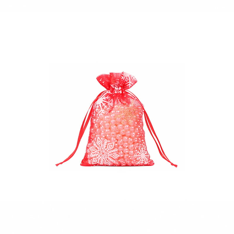 Christmas Organza Bags 100x150mm Snowflake Pattern - 50/Pack - dimensions