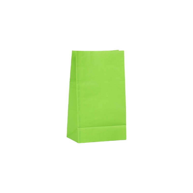 Small Paper Gift Bags No Handles 90x180mm Green - 100/Pack - dimensions