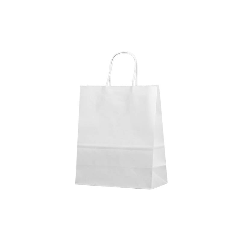 Small Paper Bags Twisted Handles 210x270mm White - 50/Pack