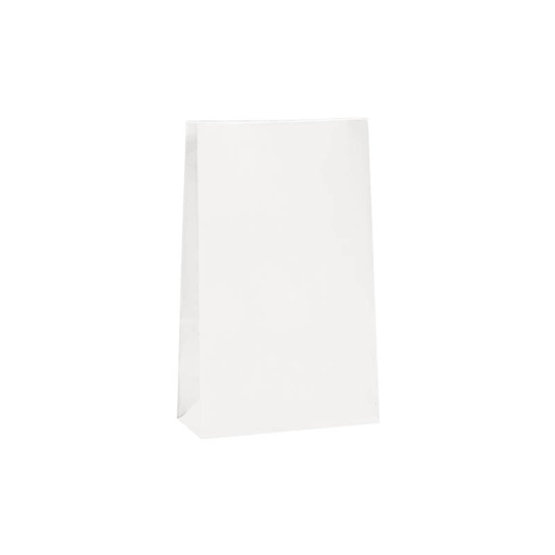 Medium Paper Gift Bags No Handles 130x240mm White - 100/Pack