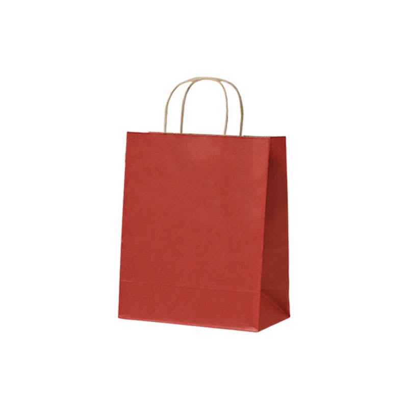 Medium Paper Bags Twisted Handles 260x320mm Red - 50/Pack - dimensions