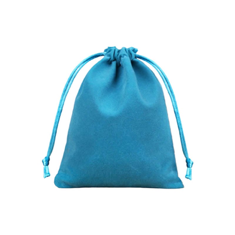 Velvet Drawstring Bags 200x250mm Lake Blue - 50/Pack