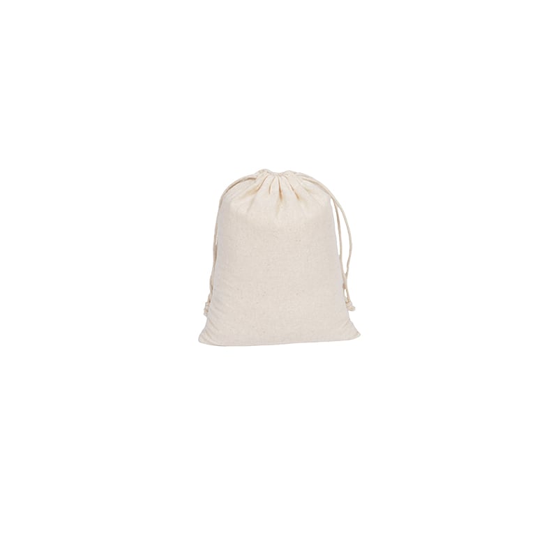 Mini Calico Drawstring Bags 100x120mm - 50/Pack - dimensions