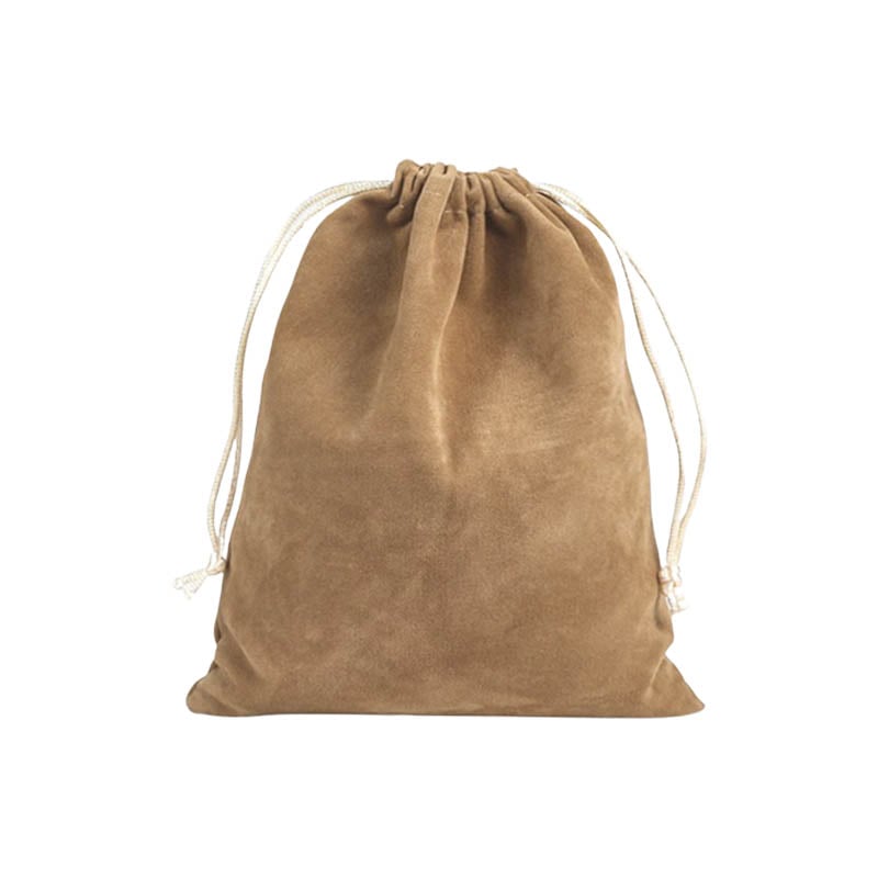 Double Sided Velvet Drawstring Bags 200x250mm Camel - 50/Pack