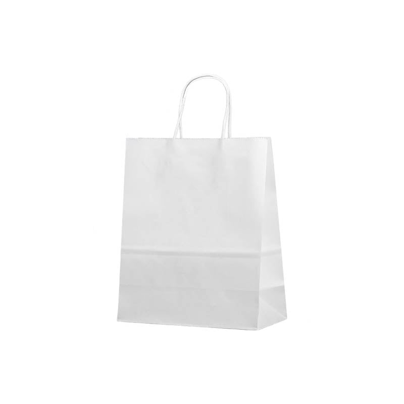 Medium Paper Bags Twisted Handles 260x320mm White - 50/Pack