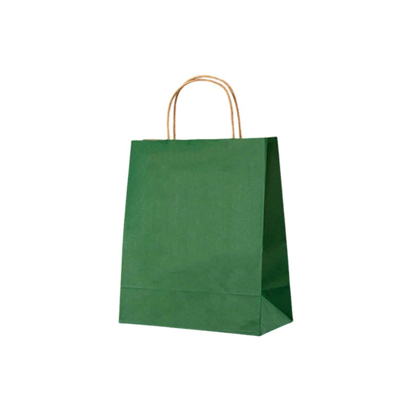 Medium Paper Bags Twisted Handles 260x320mm Dark Green - 50/Pack