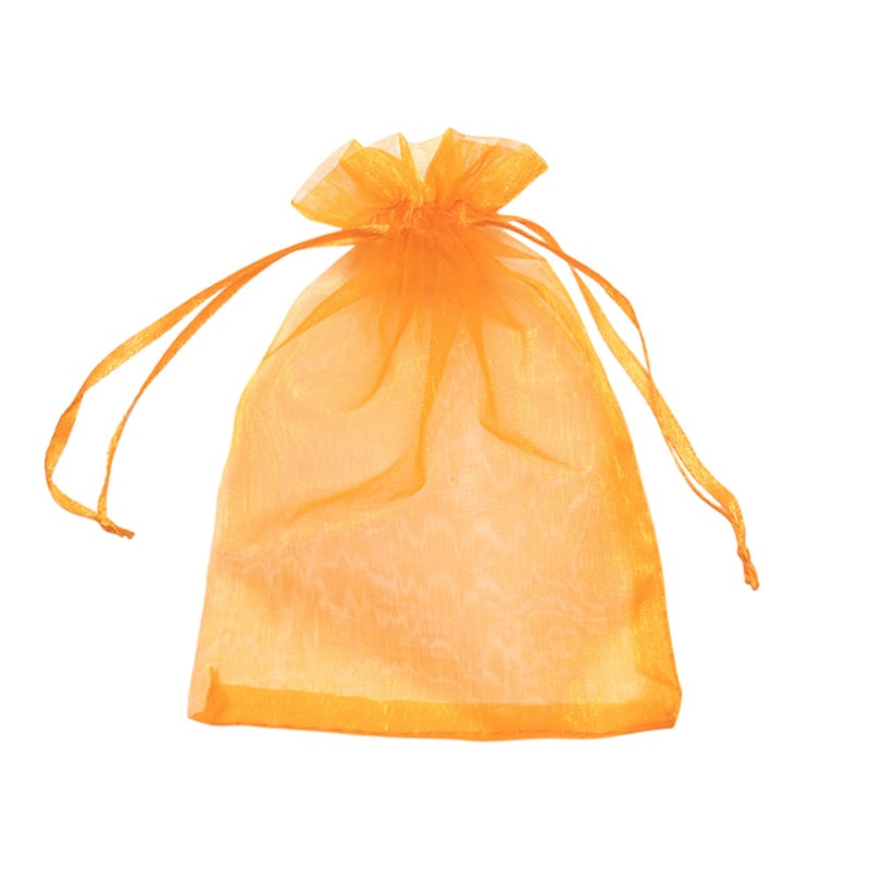 Orange Organza Bags - 100/Pack - dimensions