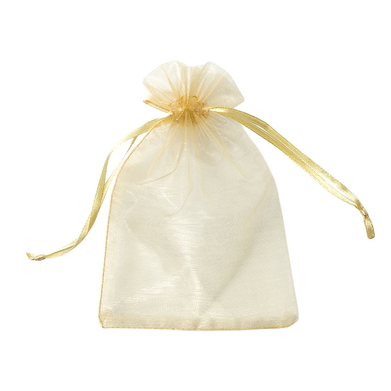 Gold Organza Bags - 100/Pack - dimensions