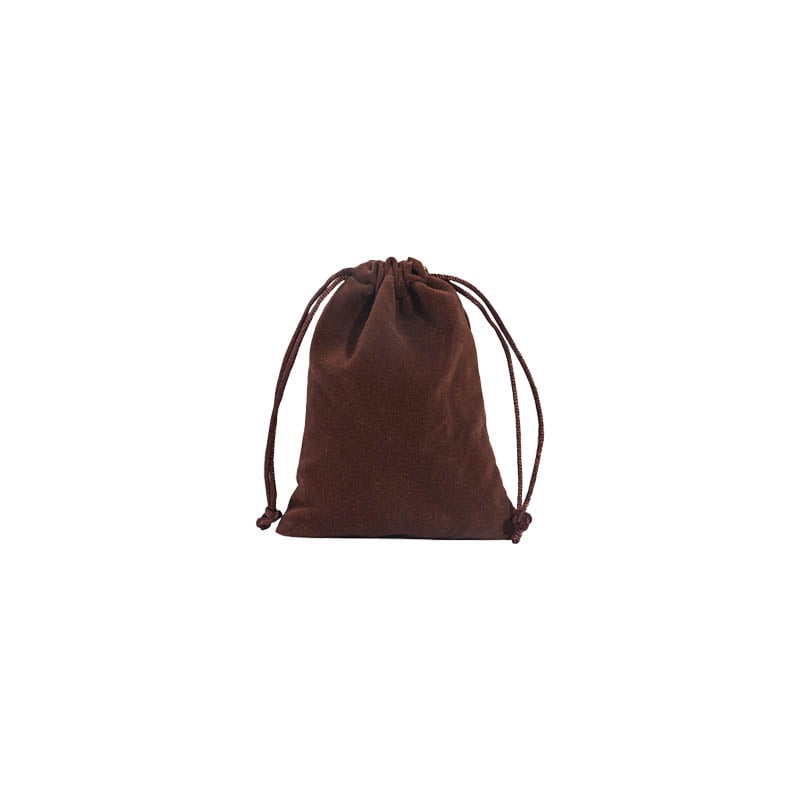 Double Sided Velvet Drawstring Bags 70x90mm Brown - 50/Pack