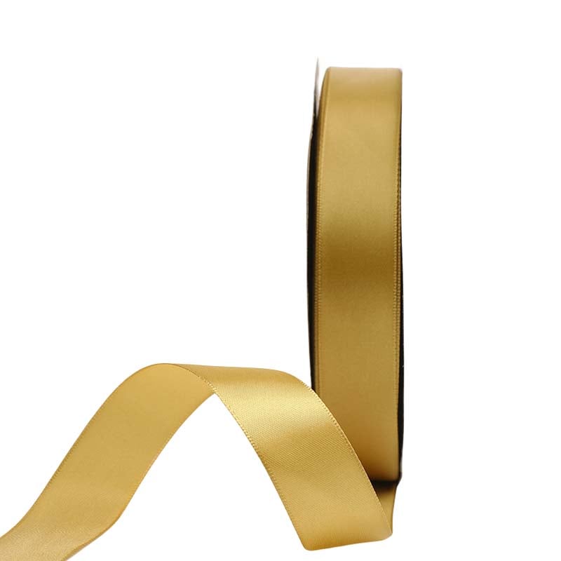 Double Faced Satin Ribbon Roll 20mmx91M Gold - dimensions