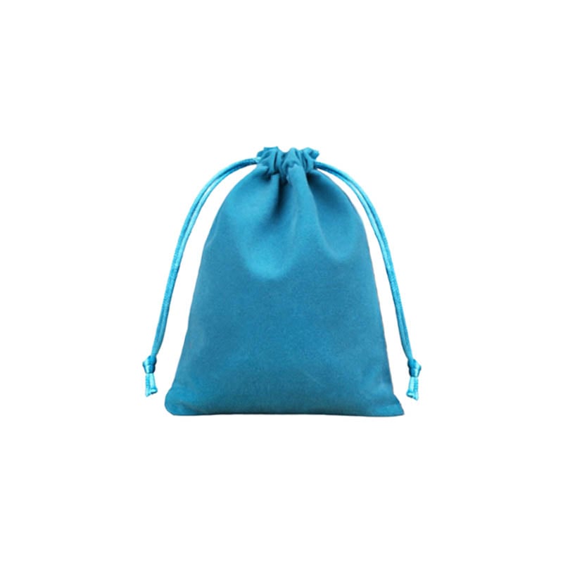 Velvet Drawstring Bags 130x180mm Lake Blue - 50/Pack - dimensions