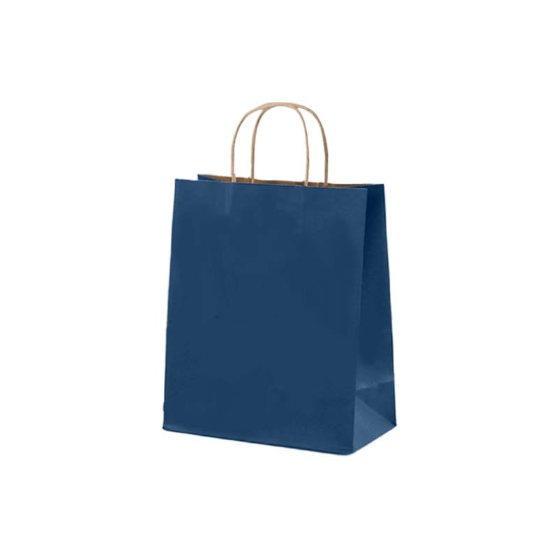 Medium Paper Bags Twisted Handles 260x320mm Navy Blue - 50/Pack