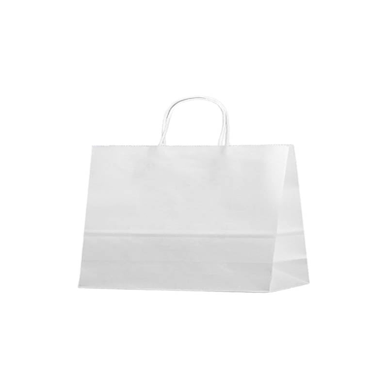 Large Paper Bags Twisted Handles 410x310mm White - 50/Pack