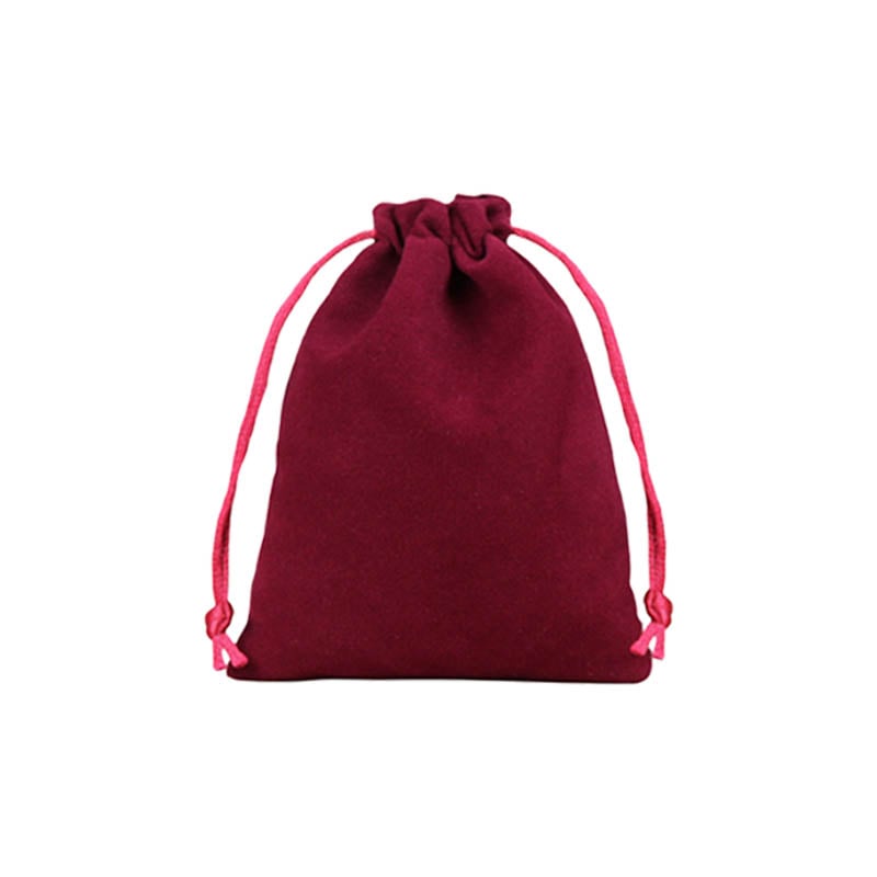 Velvet Drawstring Bags 170x230mm Burgundy - 50/Pack - dimensions