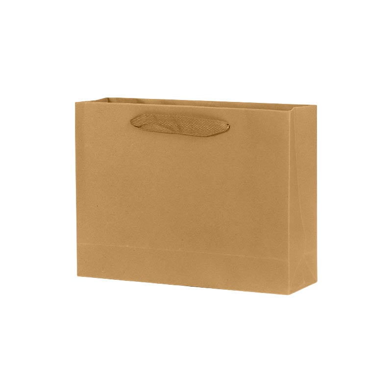 Paper Bags with Cloth Handles 350x130x260mm Brown - 50/Pack - dimensions