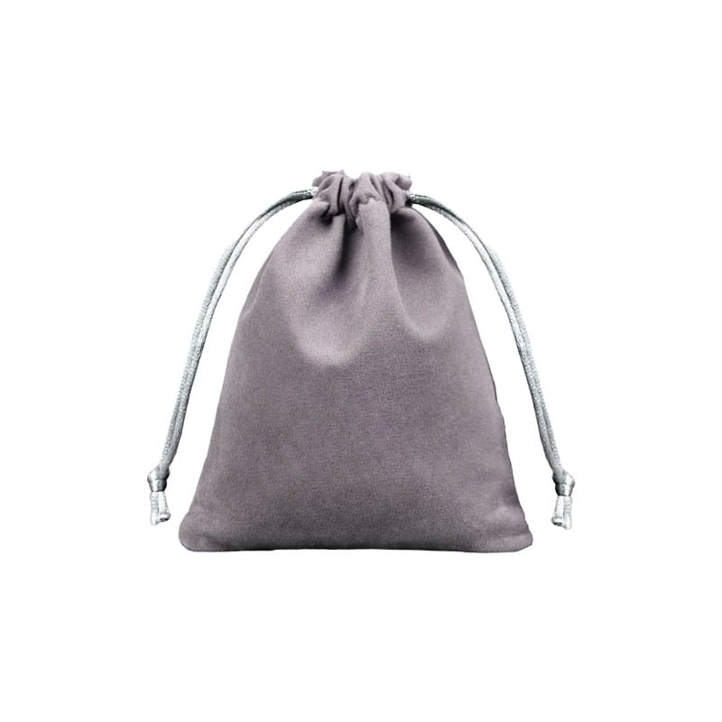 Velvet Drawstring Bags 170x230mm Grey - 50/Pack - dimensions