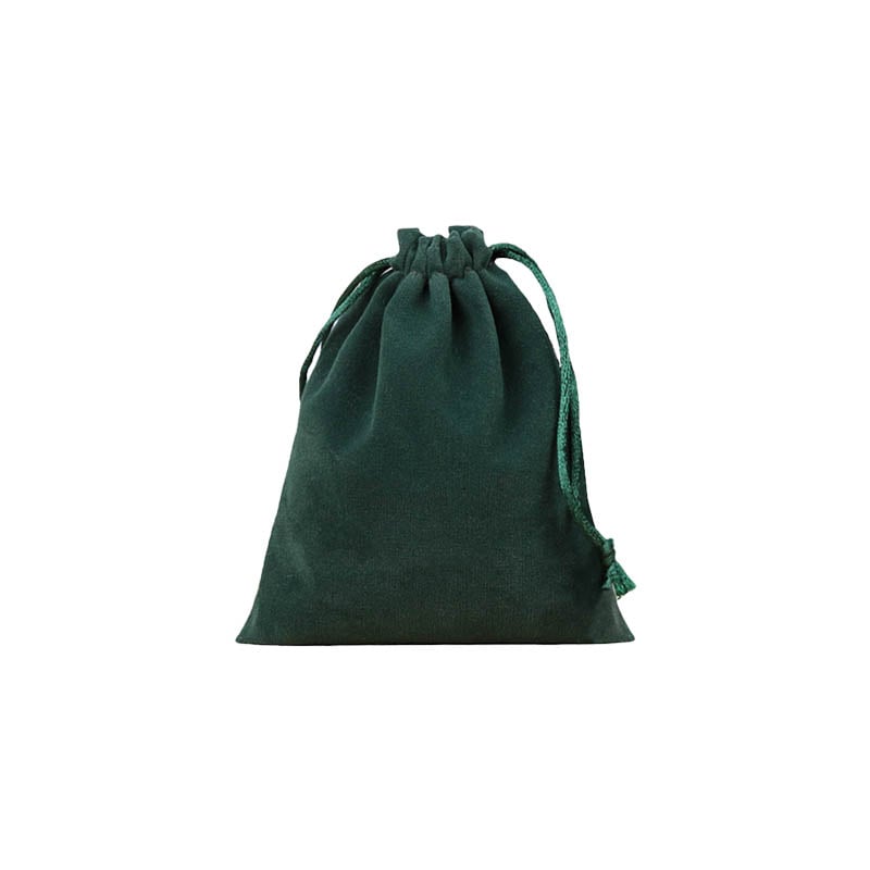 Velvet Drawstring Bags 130x180mm Dark Green - 50/Pack