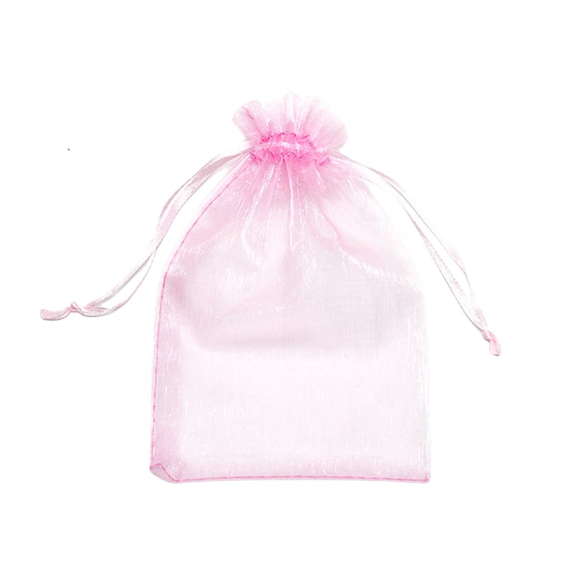 Pink Organza Bags - 100/Pack - dimensions