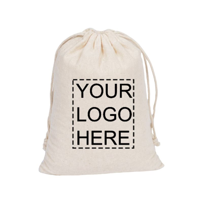 Custom printed large calico drawstring bags 400x500mm moq 100 ABZ Packaging