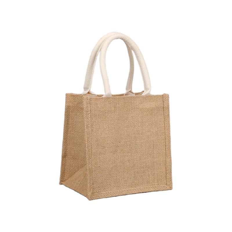 Small Jute Tote Shopping Bags 210x230x150mm - 6/Pack - dimensions