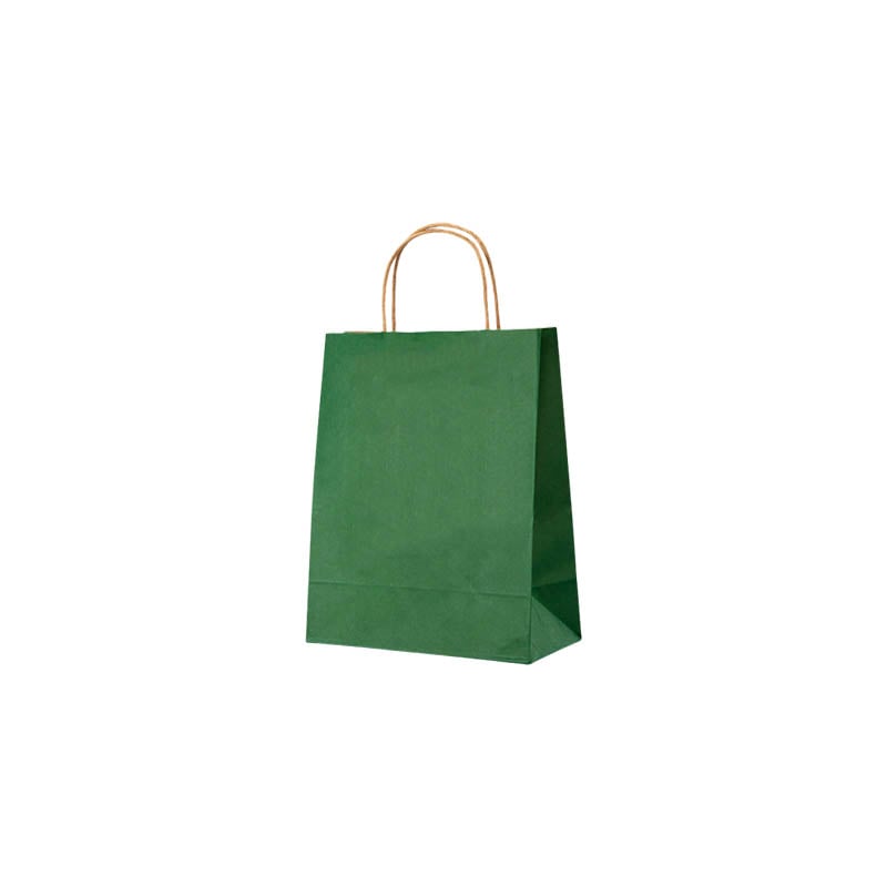 Mini Paper Bags Twisted Handles 150x210mm Dark Green - 50/Pack