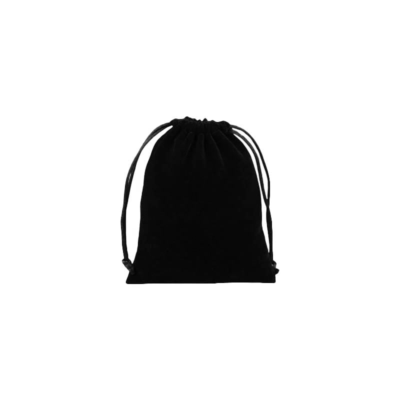 Double Sided Velvet Drawstring Bags 90x120mm Black - 50/Pack