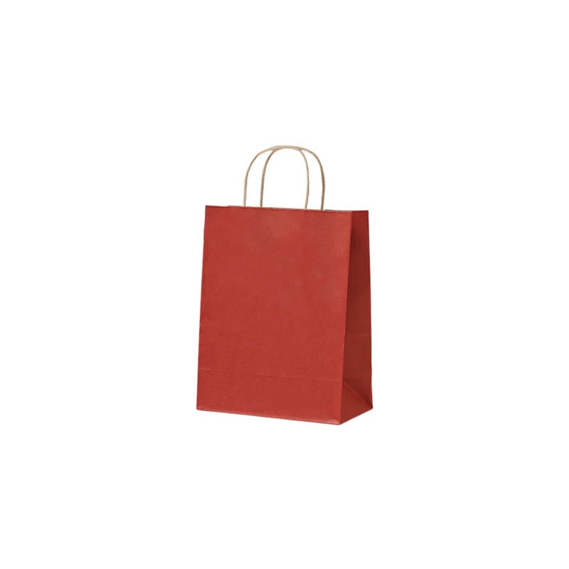 Mini Paper Bags Twisted Handles 150x210mm Red - 50/Pack - dimensions