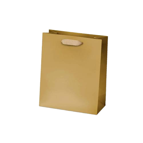 Matt Laminated Paper Bags 180x100x230mm Gold - 50/Pack