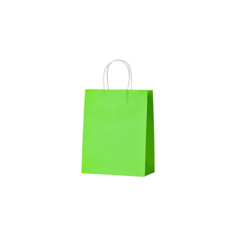 Mini Paper Bags Twisted Handles 150x210mm Light Green - 50/Pack