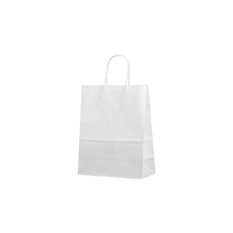 Mini Paper Bags Twisted Handles 160x265mm White - 50/Pack