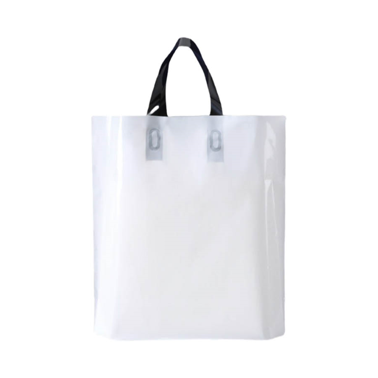 Large Plastic Tote Bags 350x450x60mm White - 100/Pack