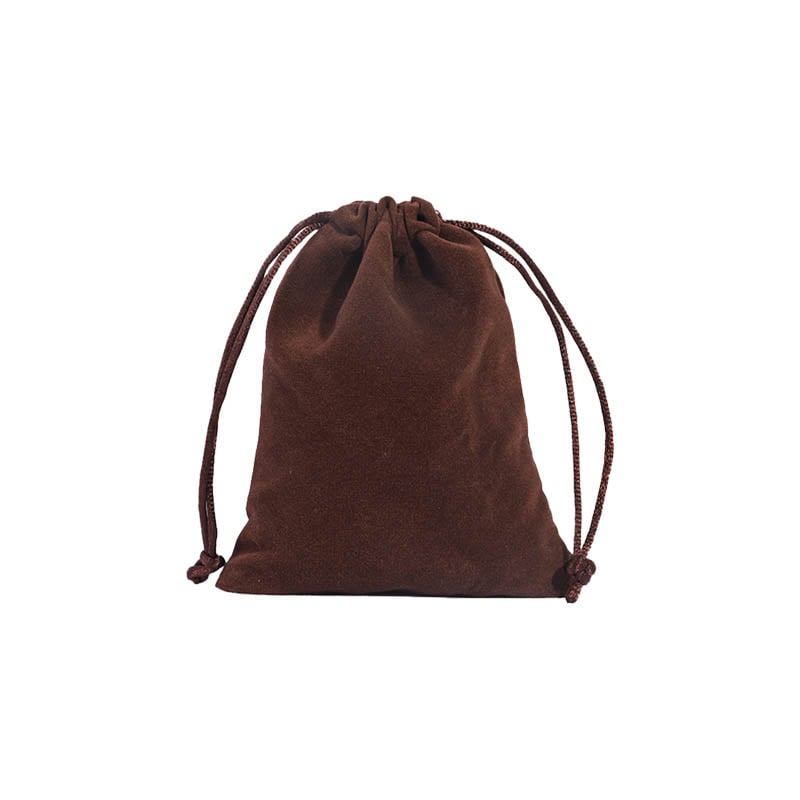 Double Sided Velvet Drawstring Bags 150x200mm Brown - 50/Pack