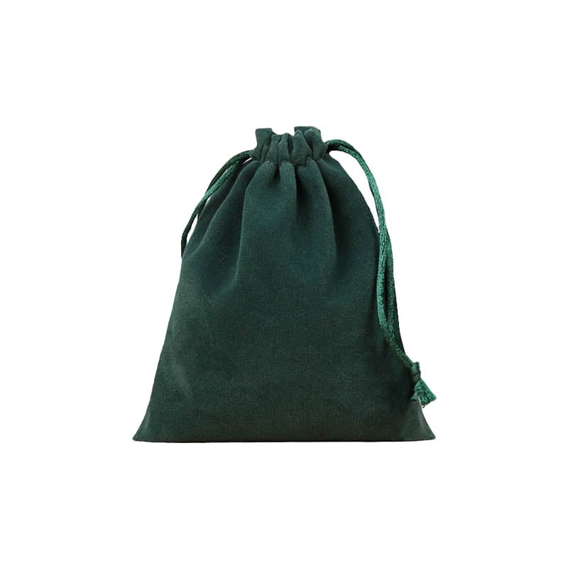 Velvet Drawstring Bags 170x230mm Dark Green - 50/Pack - dimensions