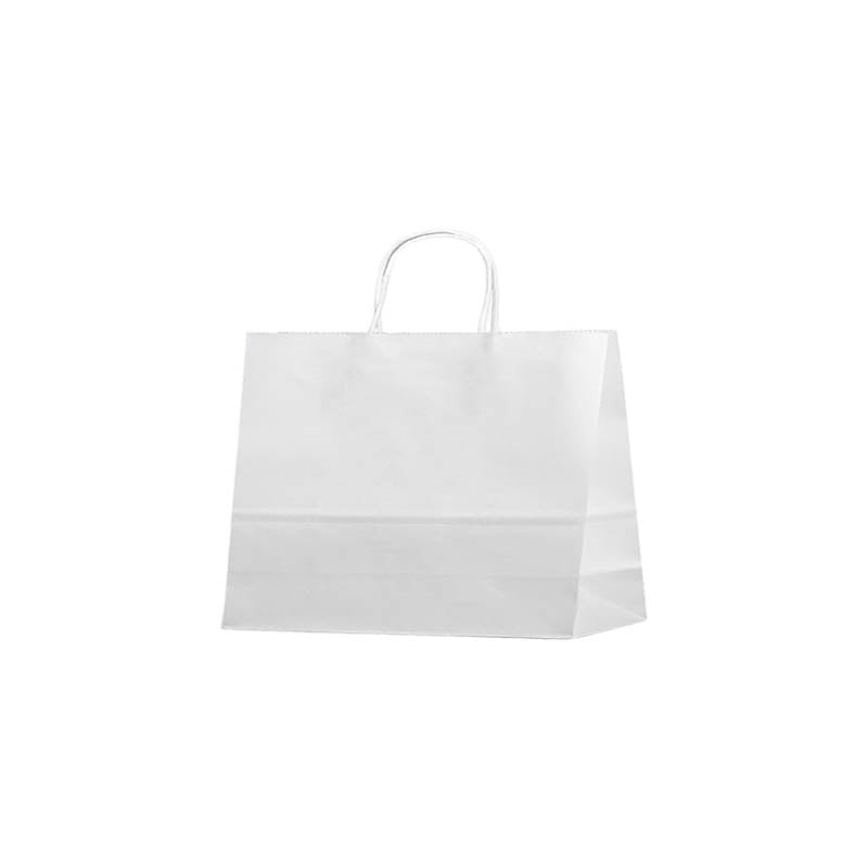 Medium Paper Bags Twisted Handles 320x250mm White - 50/Pack