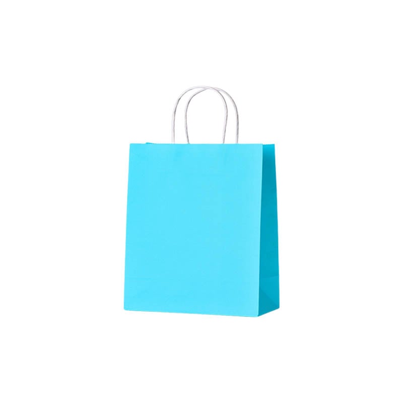 Small Paper Bags Twisted Handles 210x270mm Light Blue - 50/Pack - dimensions