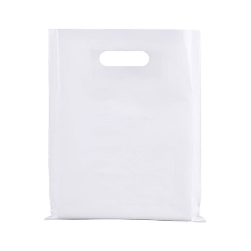 Large Plastic Bags with Die Cut Handles 450x550mm White - 100/Pack - dimensions