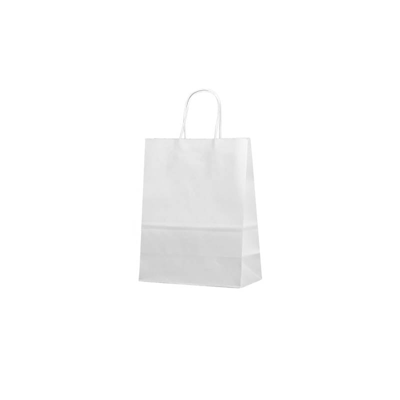 Mini Paper Bags Twisted Handles 150x210mm White - 50/Pack