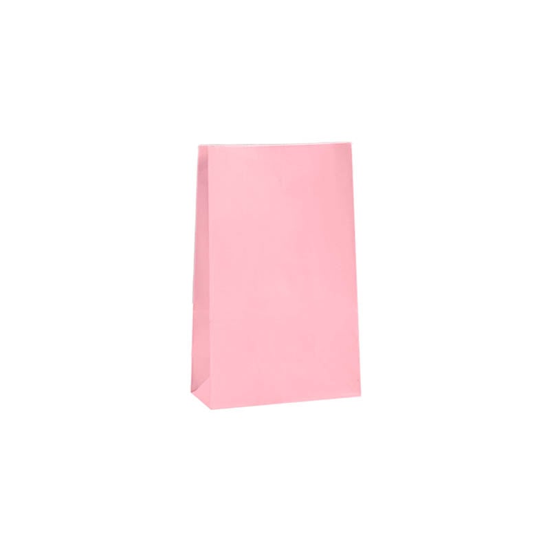 Small Paper Gift Bags No Handles 90x180mm Pink - 100/Pack - dimensions