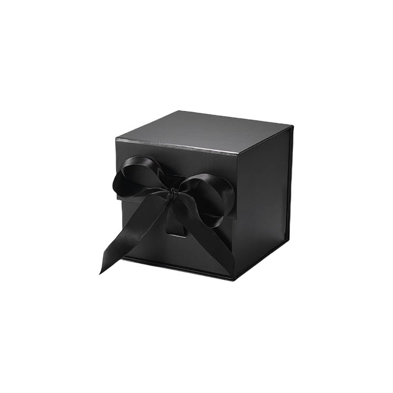 Magnetic Gift Box with Ribbon 120x120x120mm Black - 50/Pack