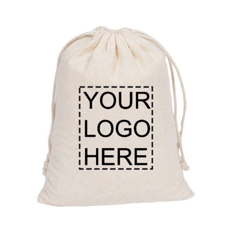 Custom Printed Large Calico Drawstring Bags 500x600mm - MOQ 100 - dimensions