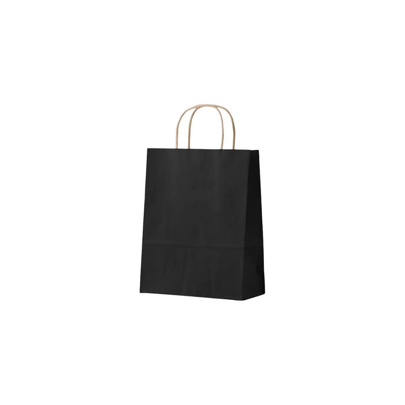 Mini Paper Bags Twisted Handles 150x210mm Black - 50/Pack