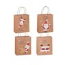 Medium Xmas Kraft Paper Bags with Handles 260x320x120mm - 48/Pack