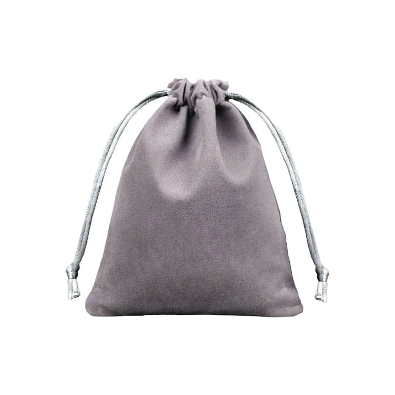 Velvet Drawstring Bags 200x250mm Grey - 50/Pack