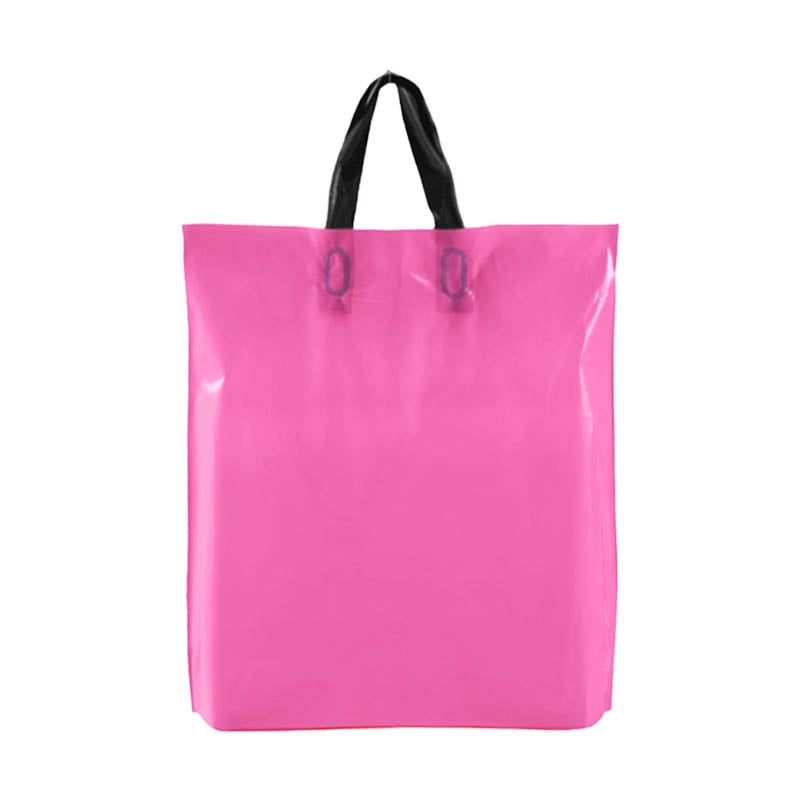 Large Plastic Tote Bags 350x450x60mm Pink - 100/Pack - dimensions